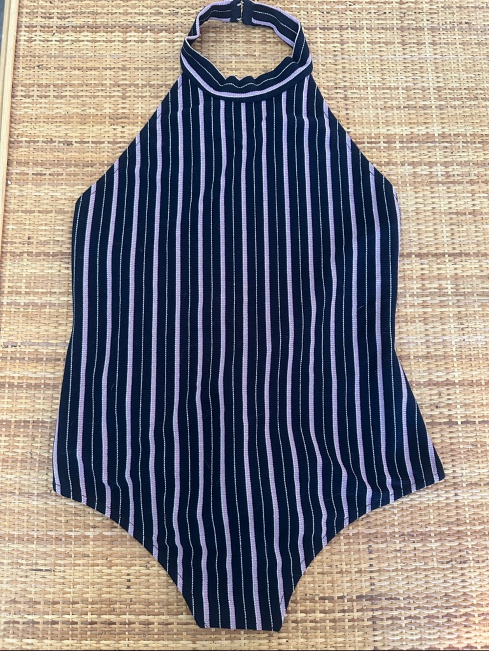 REVOLVE About Us Phoebe Striped Halter Bodysuit Medium
